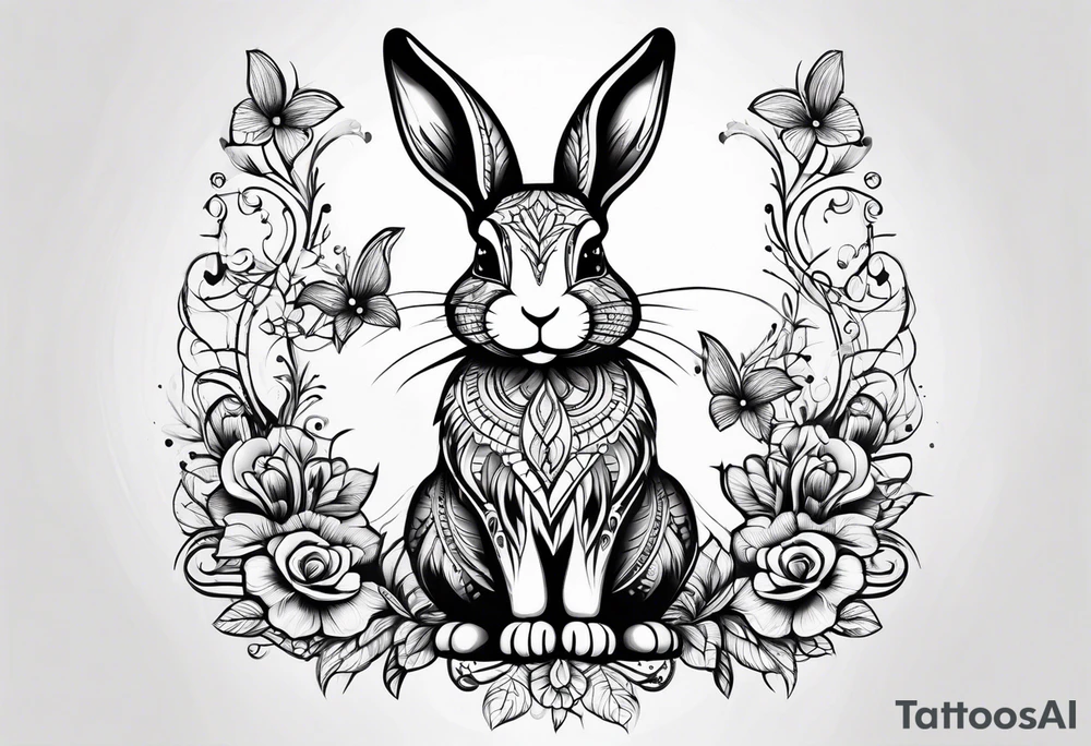 Mum and baby bunny tattoo idea