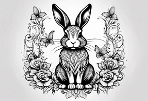 Mum and baby bunny tattoo idea