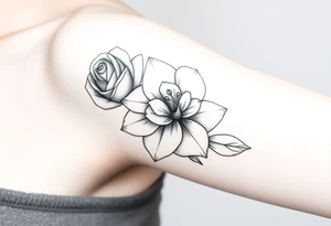 Rose and daffodil tattoo idea