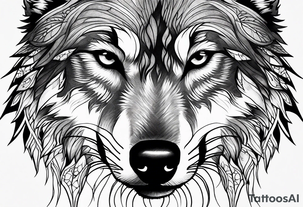 Mountains, wolf eyes underneath tattoo idea