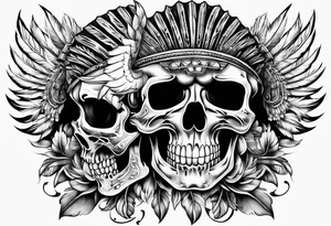 Native american biker skeleton tattoo idea