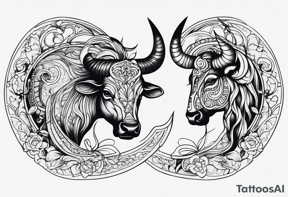 Taurus and Pisces tattoo idea
