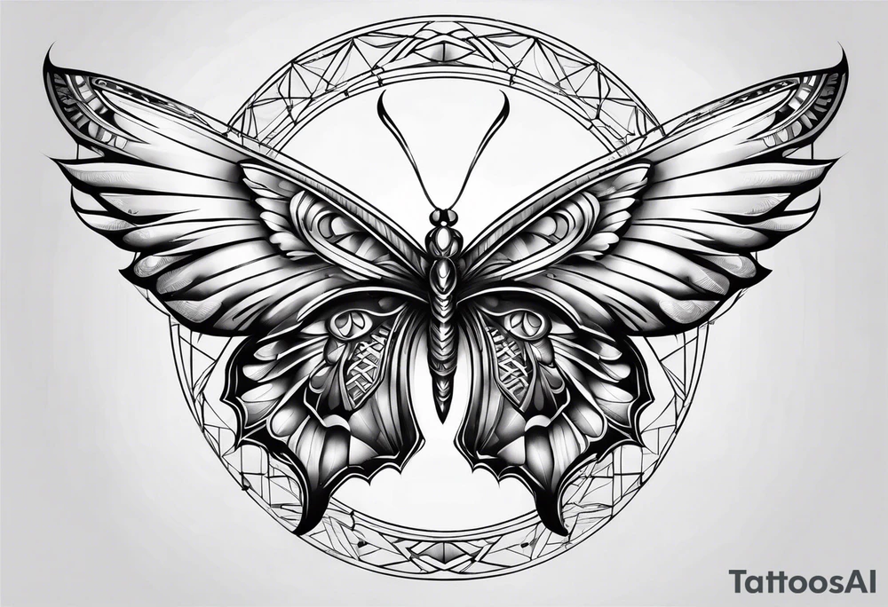 Angel winged butterfly tattoo idea