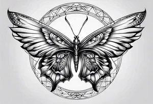 Angel winged butterfly tattoo idea