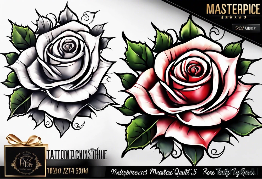 rose thorns that wind up your leg tattoo idea