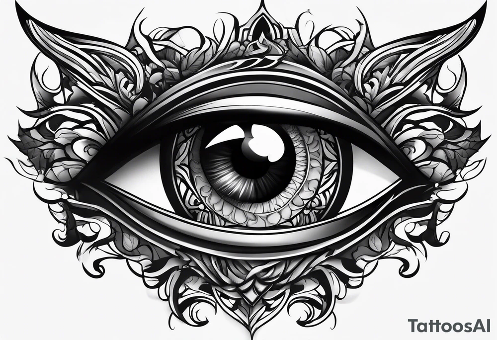 devil eye tattoo idea