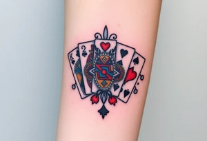 poker royal flush tattoo idea