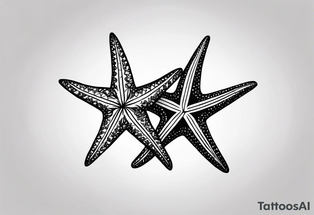 Two Starfish olive branch tattoo idea