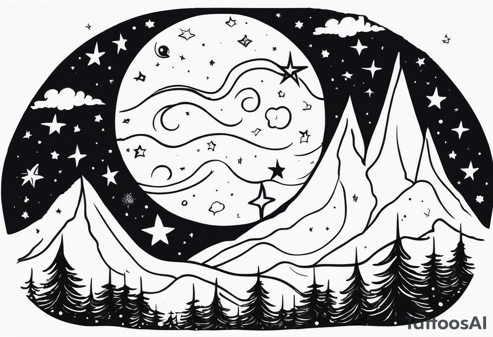 Cosmic Starry Night tattoo idea