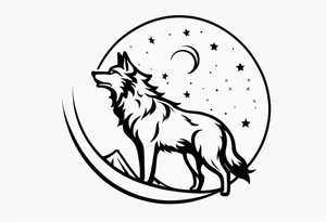 a wolf howling at the moon tattoo idea