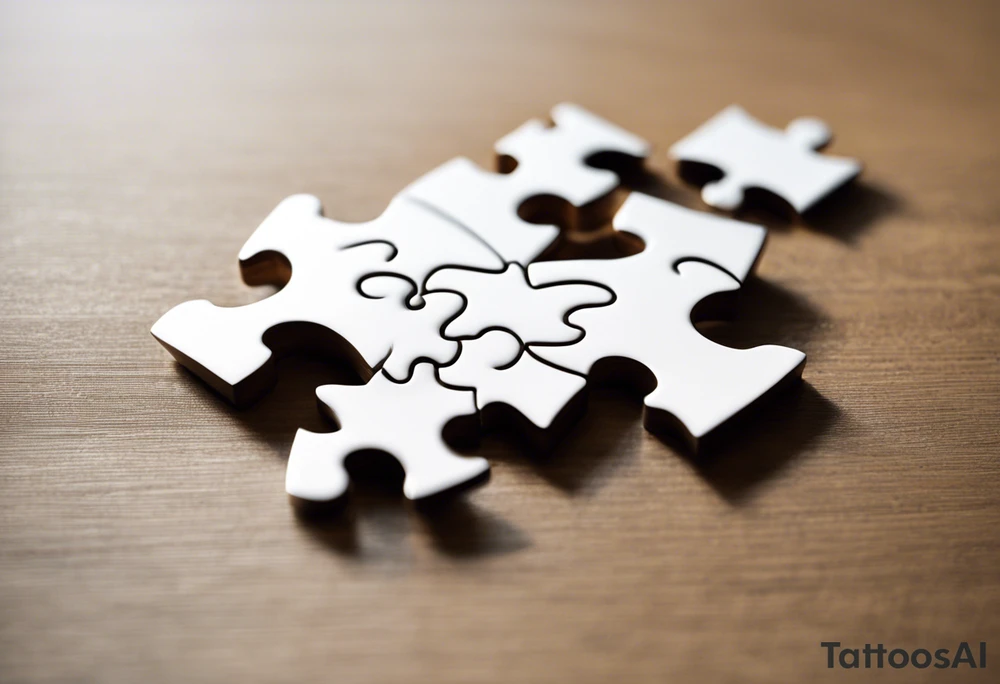 Interlocking Puzzle Pieces
   Concept: Two outlined puzzle pieces that are interlocking or fit together perfectly, symbolizing how you and your sister were connected. One of the puzzle pieces could have the small, filled-in heart inside it.
   Text: “To my favorite sister” could be placed underneath or along the curve of your ankle, maintaining your sister’s handwriting. You could position the text so it wraps slightly around the interlocking pieces. tattoo idea
