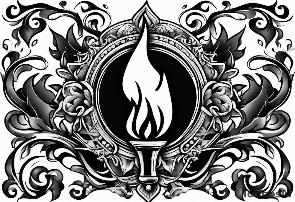 Torch and flames tattoo idea