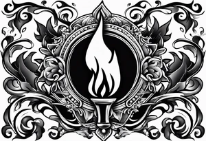 Torch and flames tattoo idea