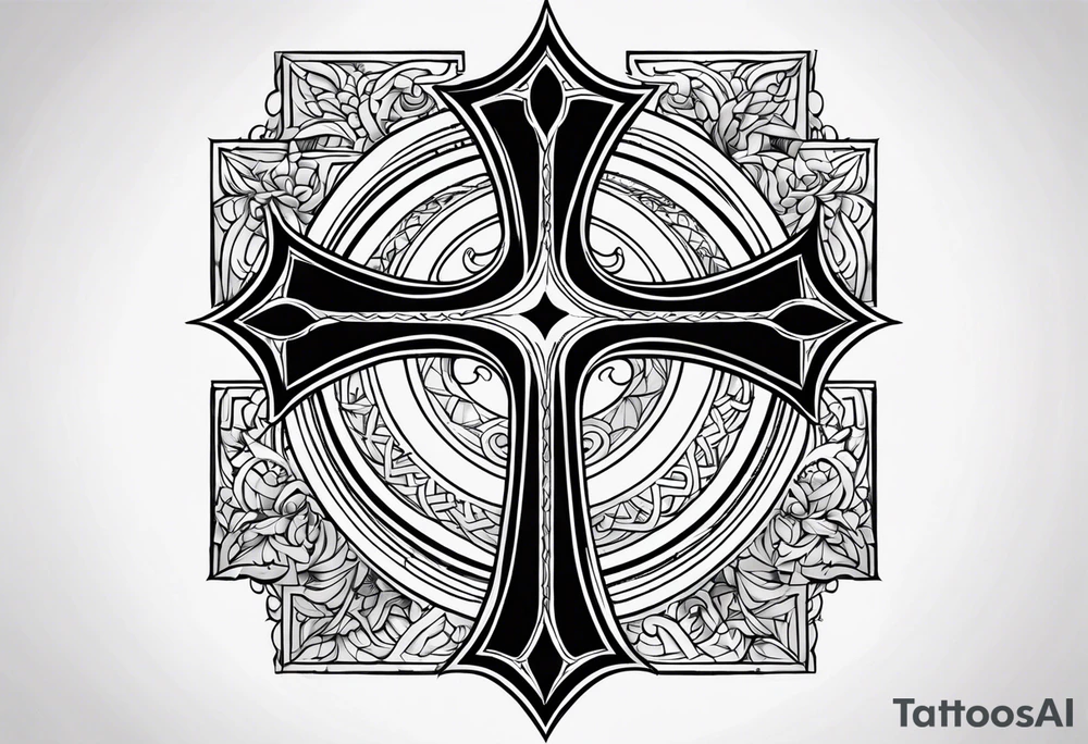 simple gothic cross tattoo idea