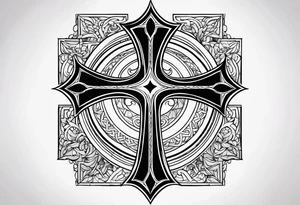 simple gothic cross tattoo idea