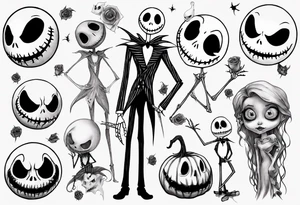 jack skellington with zero tattoo idea