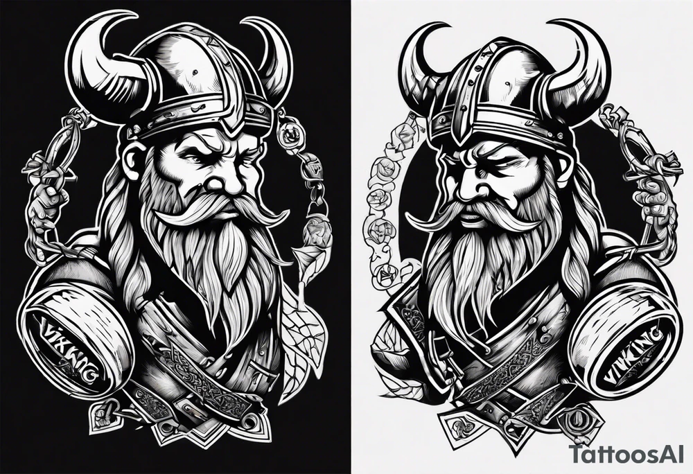 A Viking drinking a beer tattoo idea