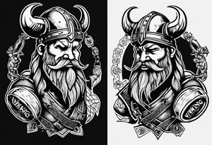 A Viking drinking a beer tattoo idea