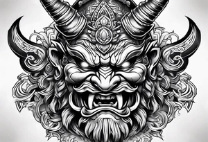 Oni mask in celctic style tattoo idea