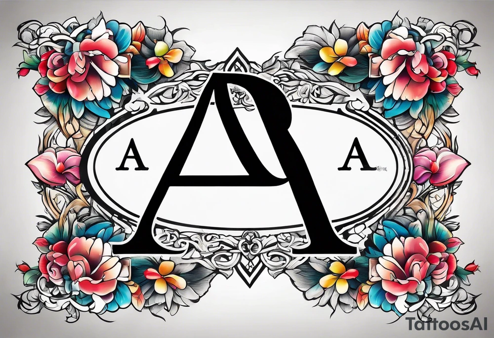A headband with the letters A R in the middle tattoo idea