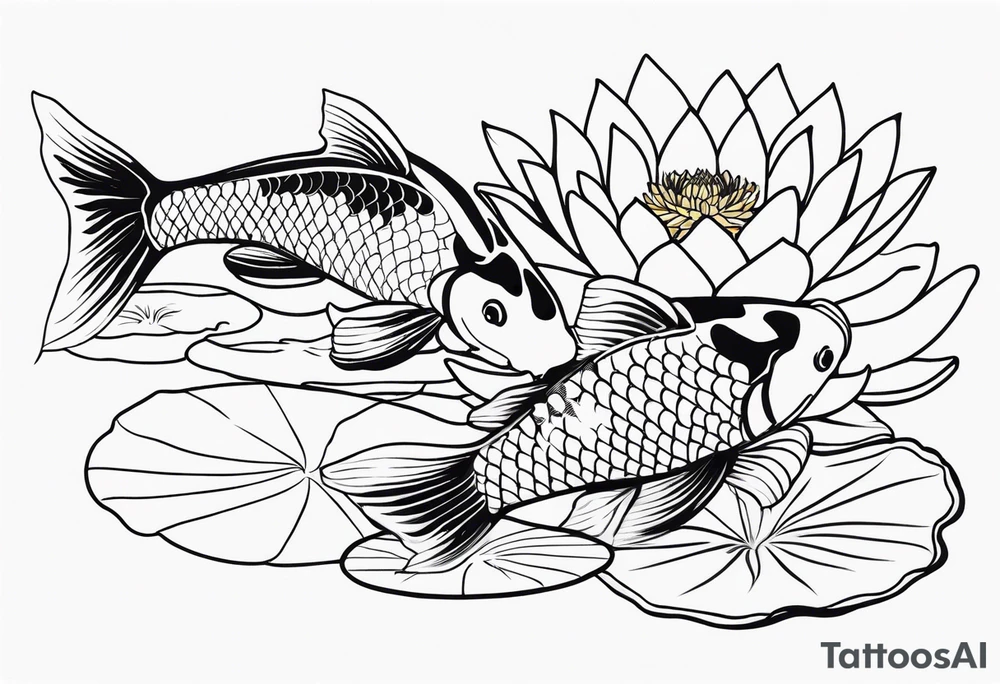 Koi fish and water lilies. tattoo idea