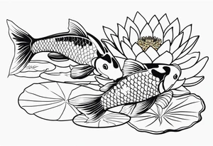 Koi fish and water lilies. tattoo idea