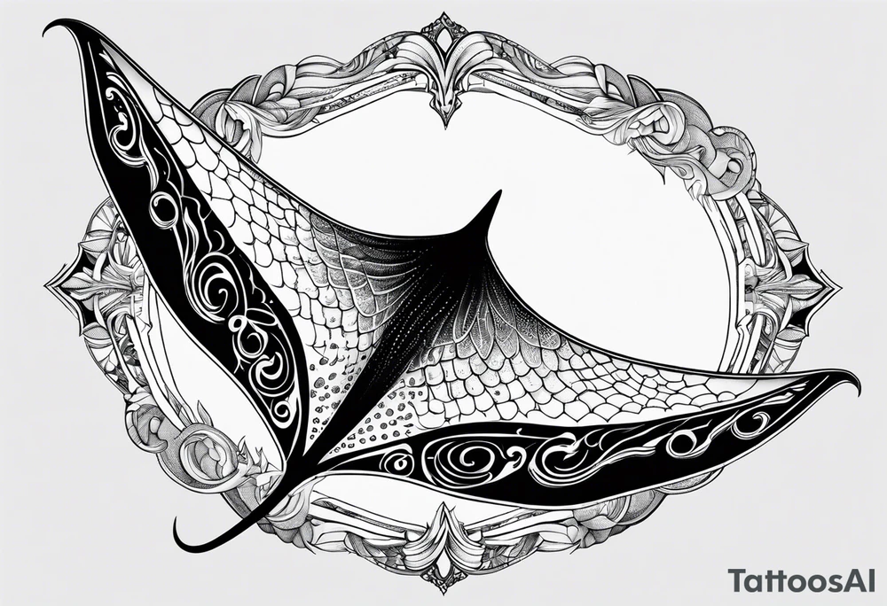 Manta ray swimming tattoo idea