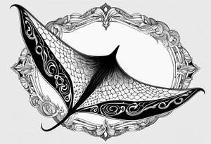 Manta ray swimming tattoo idea