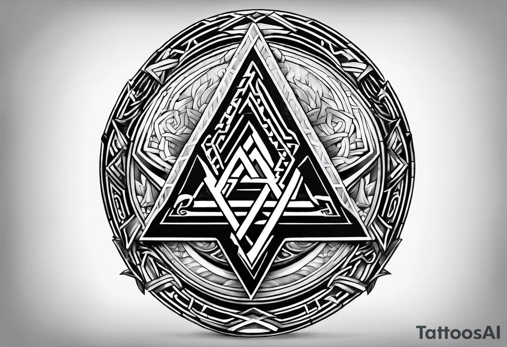 Valhalla valknut shield tattoo idea