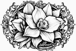 Daffodil birth flower chain tattoo idea