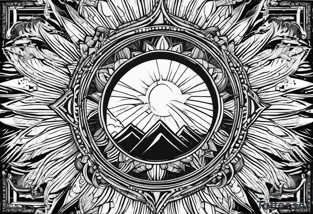 sun rays tattoo idea