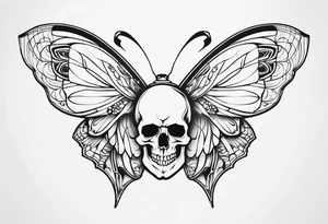 Butterfly wings with skull details tattoo idea