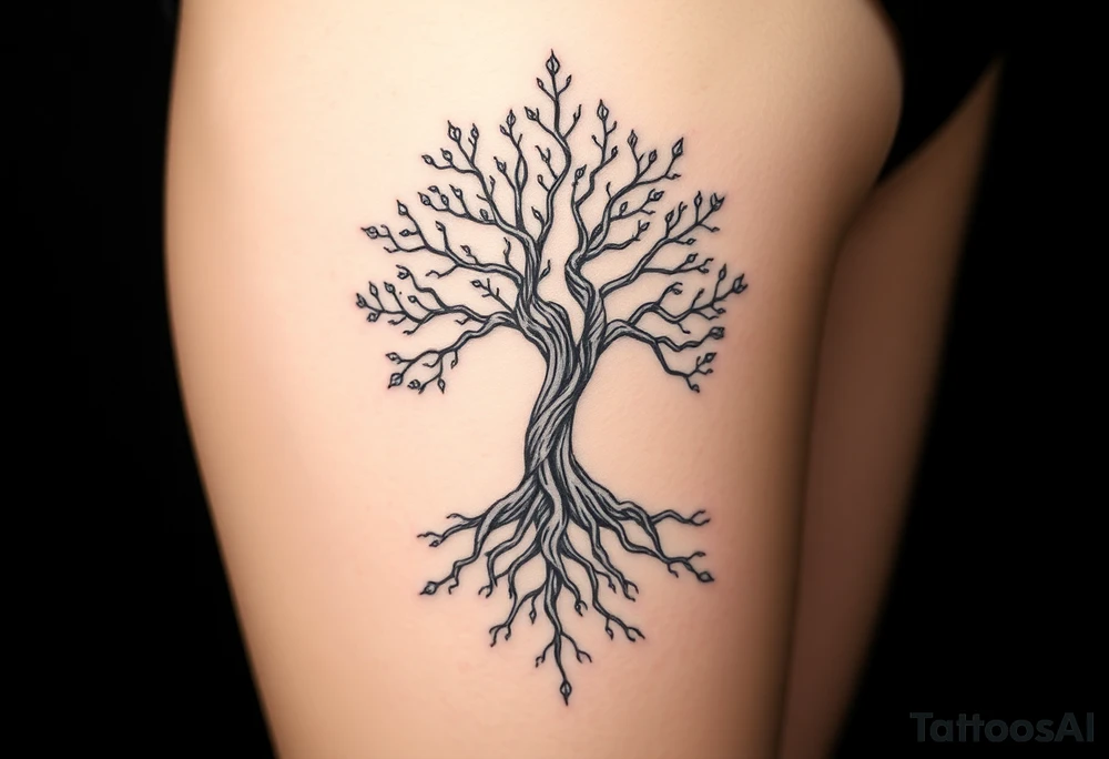 mystical tree of life with cosmic roots and celestial branches tattoo idea mystical tree of life with cosmic roots and celestial branches tattoo idea