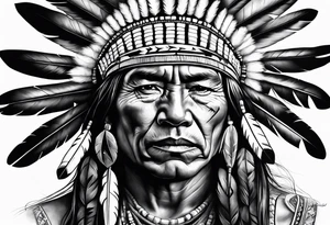 realistic native american tattoo idea
