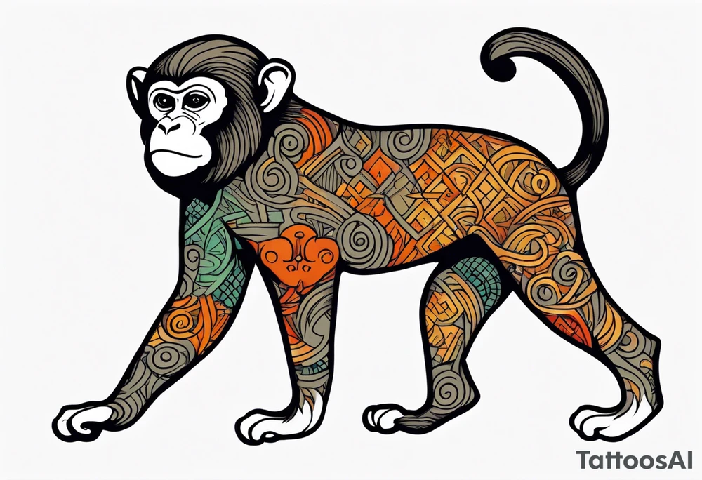 zodiac monkey with full body tattoo idea