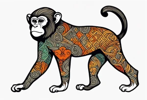 zodiac monkey with full body tattoo idea