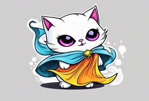 Cat wearing a sheet dressed as a ghost tattoo idea