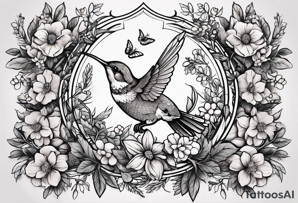 Hops, Rosemary, Thyme, Sage, Juniper, Corn, Wheat, Rose, Sunflower, Cherry blossom, Apple blossom, Honeycomb, Maple leaves, Violet/primrose, Carrot, Cherry, Apple/apple core, Acorns

Hawk, Lightbulb, Hummingbird

full sleeve tattoo idea