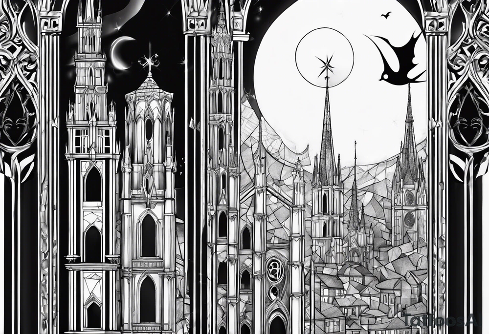 jack skellington on duomo of milano tattoo idea