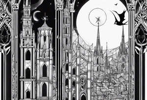 jack skellington on duomo of milano tattoo idea