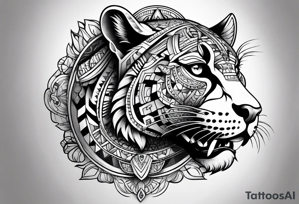 aztec black jaguar tattoo idea