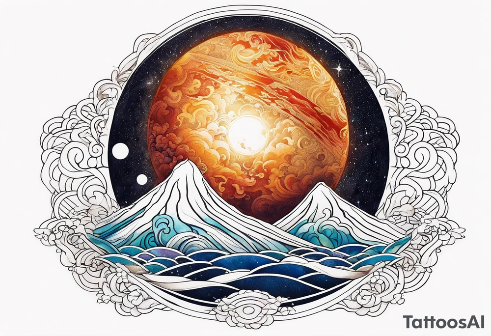 Man,solar, planet space tattoo idea