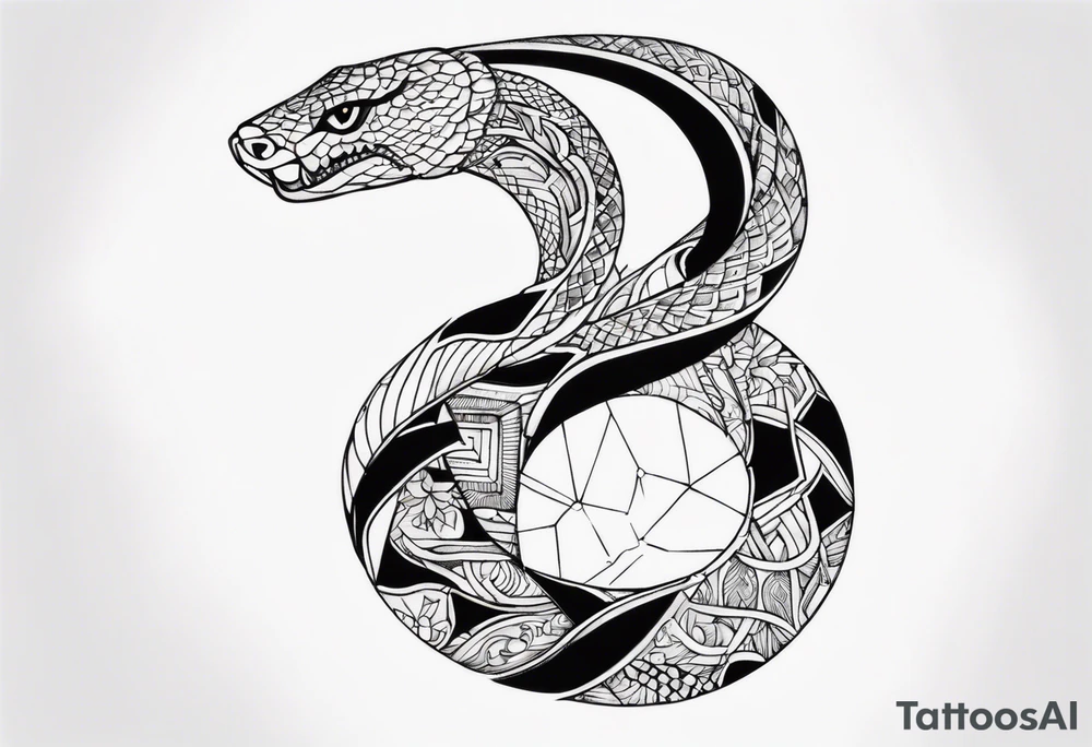 gemstone snake crystal body tattoo idea