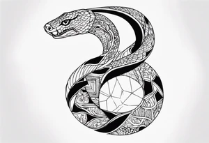 gemstone snake crystal body tattoo idea