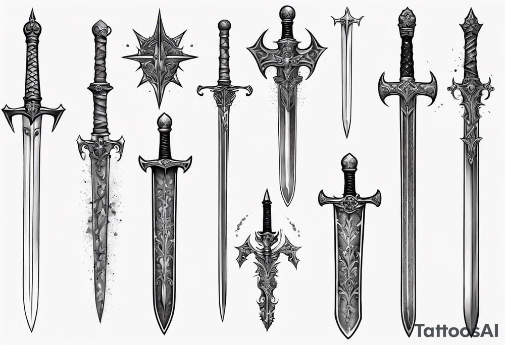 Knight sword tattoo idea