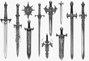 Knight sword tattoo idea