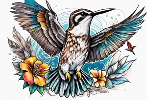 owl, hummingbird, pelican tattoo idea