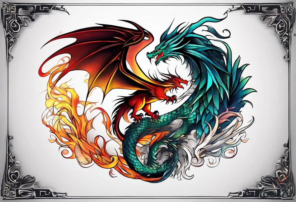 dragon and phoenix tattoo tattoo idea
