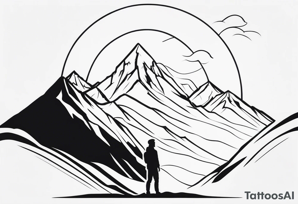 Person on Peak tattoo idea