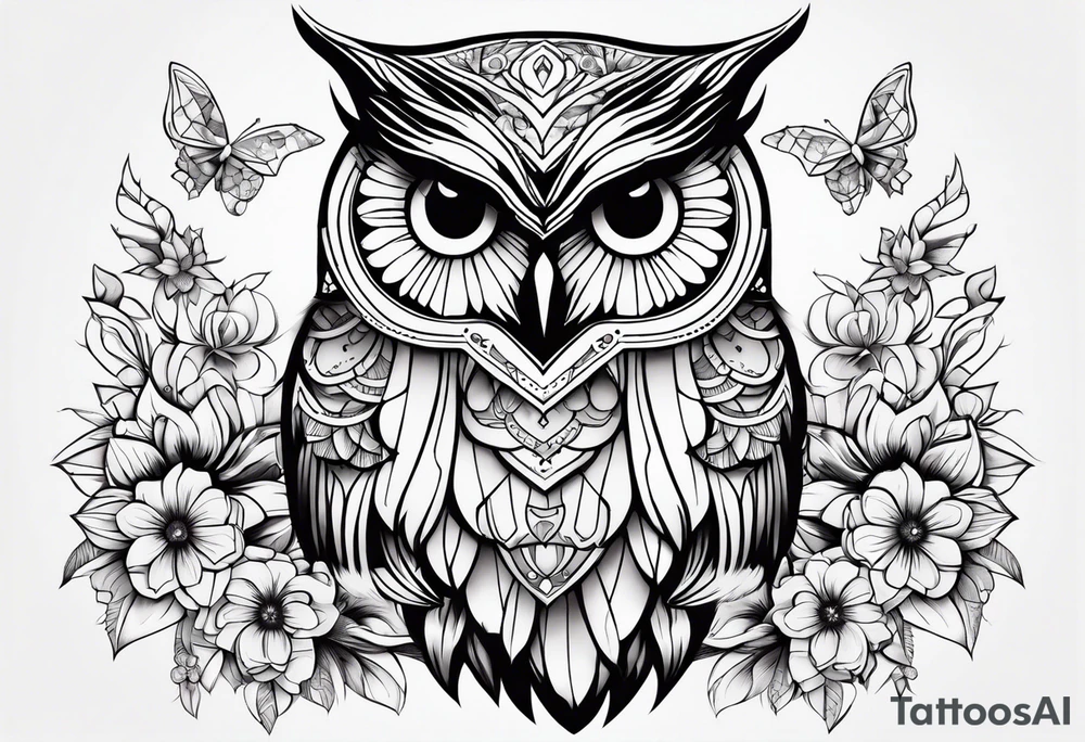Owl flowers butterflies 
Stars tattoo idea